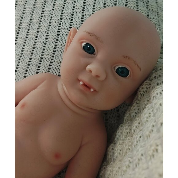 43cm Elf Doll 4.4lbs Full Body Platinum Silicone BabyGirl Doll Open Eyes Newborn - Picture 8 of 16